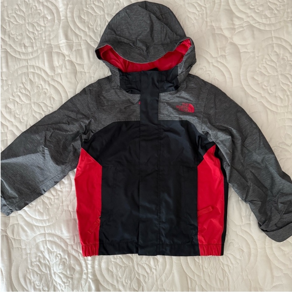 The North Face Toddler’s Black and Red Windbreaker/Rain Jacket